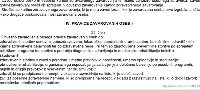 PRAVICE IZ OBVEZNEGA ZDRAVSTVENEGA ZAVAROVANJA